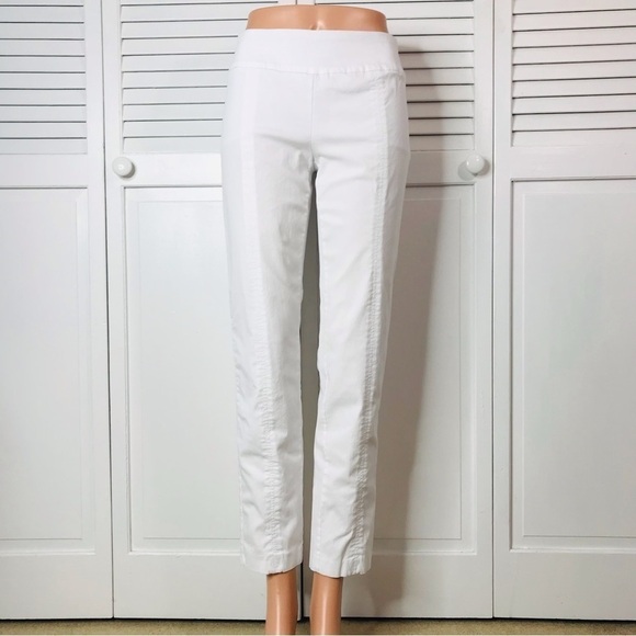 2/$25 ZAC & RACHEL White Pull On Ankle Pants Size 6 - Picture 1 of 7